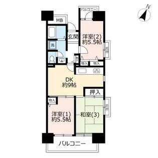 URビューコート小港【11階】の間取り