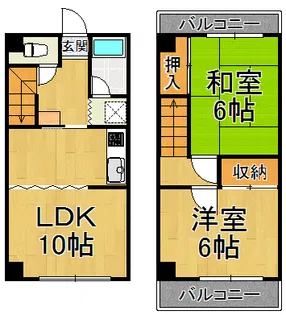 クローバーハウス B号(中)の間取り