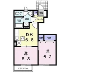 サン・ヒルズ永国C【1階】の間取り