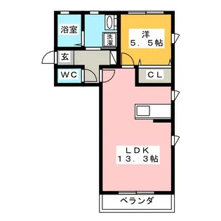 ディアベルジュF棟【1階】の間取り