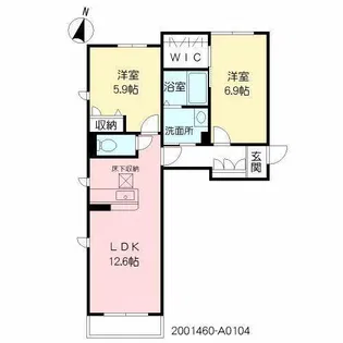 プリマビレッジ若葉【1階】の間取り