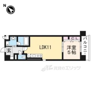 ブライト西大路【6階】の間取り