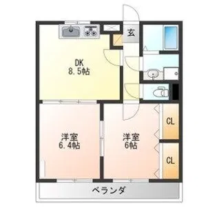 ブレインマンション戸祭【3階】の間取り