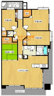 フローレンス入船町グランドアーク【6階】の間取り