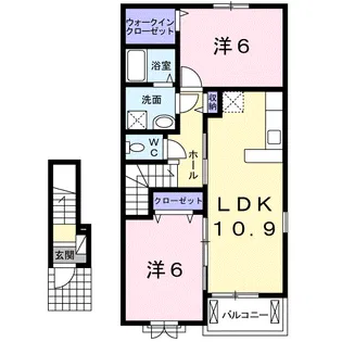アルカンシエル弐番館【2階】の間取り