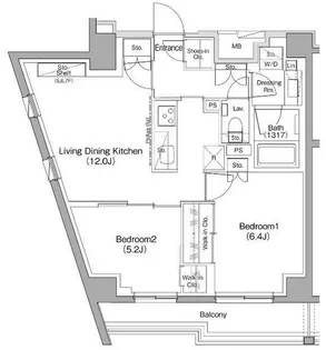 ザ・パークハビオ神泉【2階】の間取り