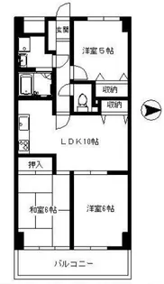 KサンライトマンションIII【3階】の間取り