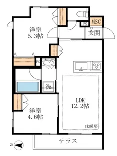 キャッスル国立【1階】の間取り