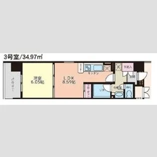 S-FORT桜川【6階】の間取り