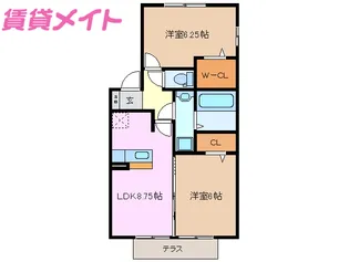 ウィステリア A【1階】の間取り