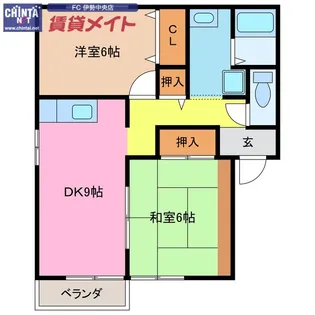 メゾン・ド・カルテットA【2階】の間取り