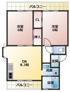 ルミウス北鳥生1【3階】の間取り