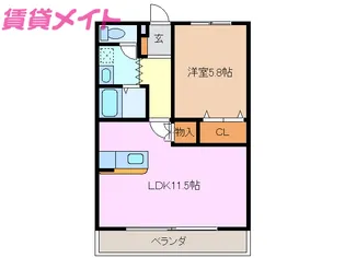 コーキア桑部【2階】の間取り