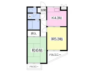 西花苑ハイツ【2階】の間取り