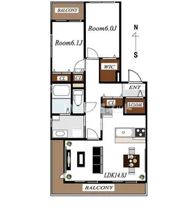 群馬県高崎市中尾町【マンション】の間取り