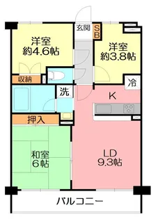 神奈川県平塚市東中原2【マンション】の間取り
