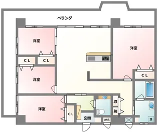 ライオンズプラザ宇栄原【8階】の間取り