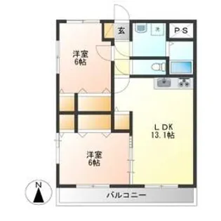 キング・ペレ【4階】の間取り