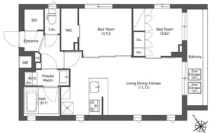 コンフォリア不動前【2階】の間取り