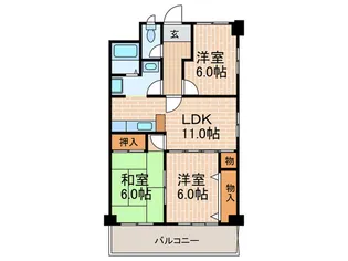 ハイムアゼ-リア【6階】の間取り