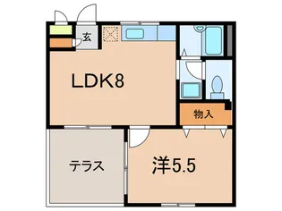 サンパレス21岡本【1階】の間取り