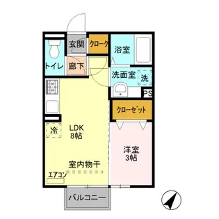 群馬県前橋市箱田町【アパート】の間取り