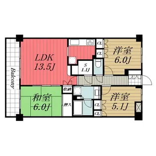 千葉県千葉市花見川区朝日ケ丘3【マンション】の間取り