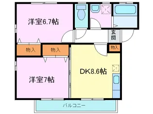 静岡県田方郡函南町仁田【アパート】の間取り