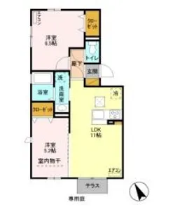 ベルメゾンちはら【1階】の間取り