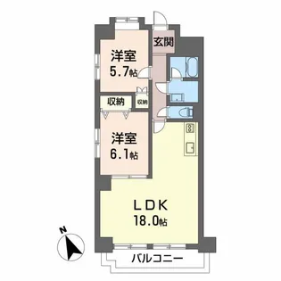 エスパシオときわ【6階】の間取り