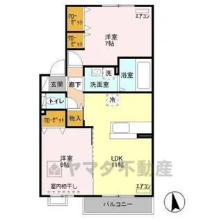 クローバーヒル城南 B【2階】の間取り