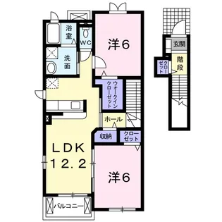 2LDKの間取り画像