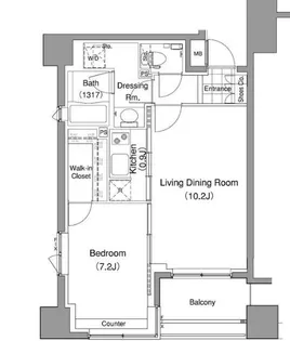 パークハビオ赤坂氷川町【8階】の間取り