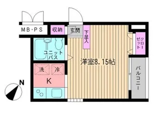 ビイルーム新宿【2階】の間取り