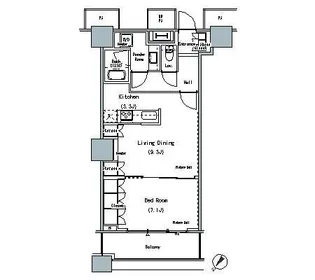 東京都中央区勝どき6【マンション】の間取り