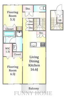 東京都世田谷区中町3【マンション】の間取り