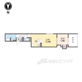 GRAMM丹波口【1階】の間取り