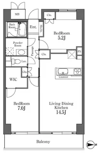 レジディア芝浦【11階】の間取り