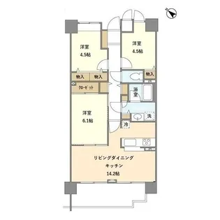 ブリリアントヨス【2階】の間取り