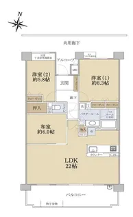 新千里桜ケ丘メゾンシティ四番館【8階】の間取り