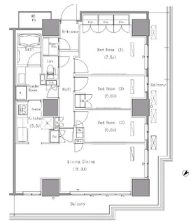 パークアクシス豊洲【20階】の間取り