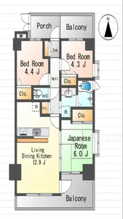 メイツ北千住【2階】の間取り