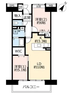 URリバピア川口青木【8階】の間取り