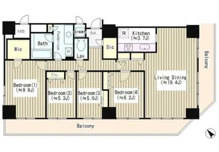 トレステージ目黒【16階】の間取り