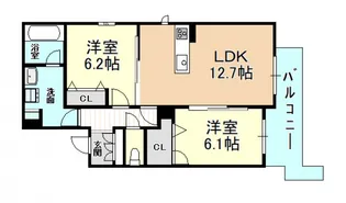 シャーメゾン法善寺【2階】の間取り