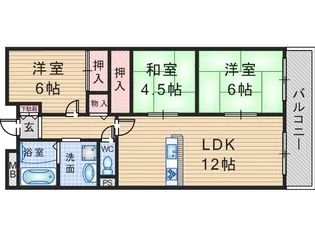グリーンローレル立花【1階】の間取り