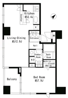 パークルージュ赤坂檜町【10階】の間取り