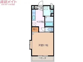 ラフィネ大安B棟【2階】の間取り