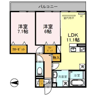 ヴォワ・リーブル【3階】の間取り