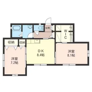 グランシードKOISO D【1階】の間取り